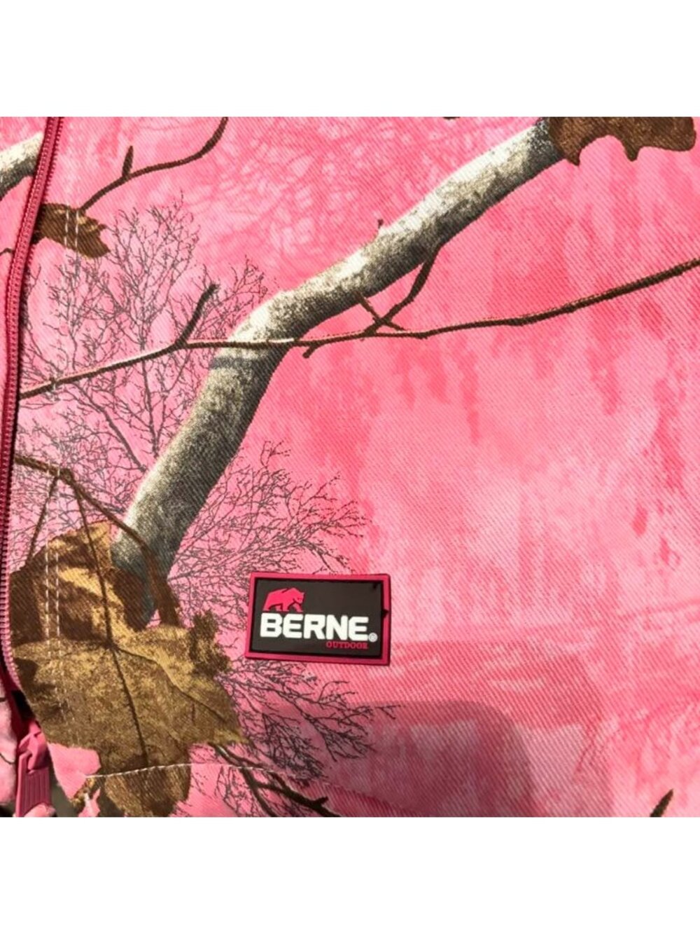 Women's Berne® Outdoor XL Pink Realtree AP Camo Sherpa Lined Insulated Hooded Ja - Picture 2 of 8